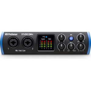 Presonus STUDIO 24C 2x2 USB-C Audio MIDI Recording Interface and Studio Microphone