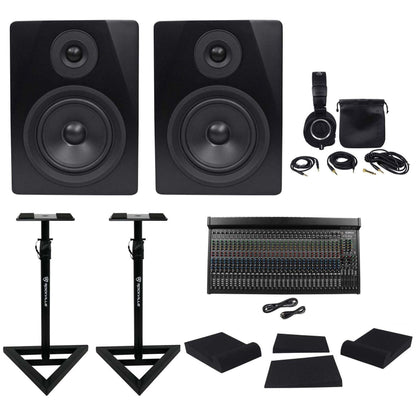 APM5B 5.25" Monitors+3204VLZ4 Mixer+ATH-M50X Headphones+RVSM1 Stands+Pads