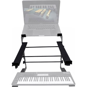 Rockville Dual Shelf Laptop+Controller Stand for Novation LAUNCHKEY 61 Keyboard