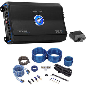 Planet Audio PL3000.1D 3000 Watt Mono Car Audio Amplifier Class-D+Remote+Amp Kit