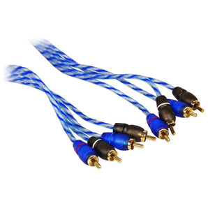 Rockville RTR124 12 Foot 4 Channel Twisted Pair RCA Cable Split Pin, 100% Copper