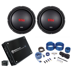 (2) Boss Audio CXX104DVC 10" 2000 Watt Car Subwoofers+Mono Amplifier+Amp Kit