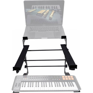 Rockville Dual Laptop+Controller Stand for M-Audio Oxygen 49 MK IV Keyboard