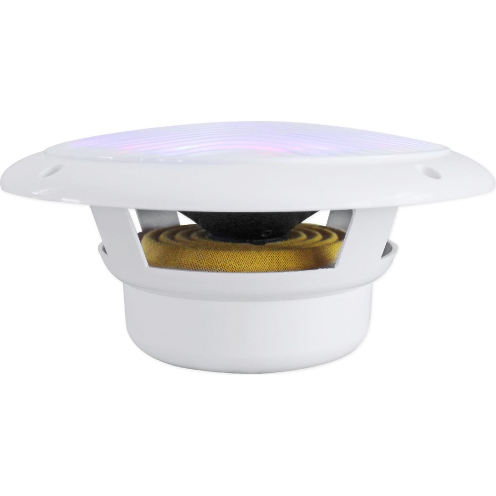 (4) RMC65LW 6.5" 600W White Waterproof Hot Tub Speakers w/ LEDs + Remote