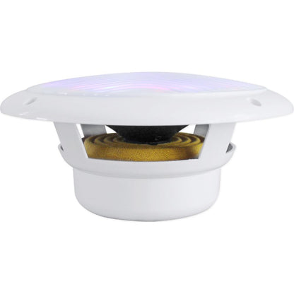 (4) RMC65LW 6.5" 600W White Waterproof Hot Tub Speakers w/ LEDs + Remote