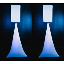 (2) Rockville White 15" PA DJ Speaker Covers+Scrims+Stands 4 Wedding Church Club