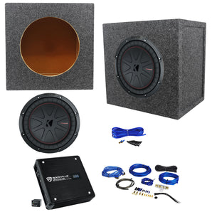 Kicker 48CWR102 COMPVR 800w 10" Subwoofer+Sealed Sub Box+Mono Amplifier+Amp Kit