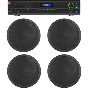 JBL Commercial 70v Amp+(4) Black 5" Ceiling Speakers For Restaurant/Bar/Cafe