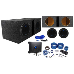 (2) Planet Audio AC10D 10" 3000W Subwoofers+Vented Box+3000W Amplifier+Amp Kit