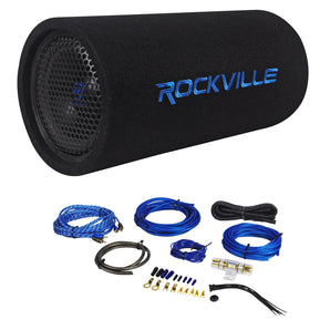 Rockville RTB80A 8" 400 Watt Powered Subwoofer Bass Tube + MP3 Input + Amp Kit