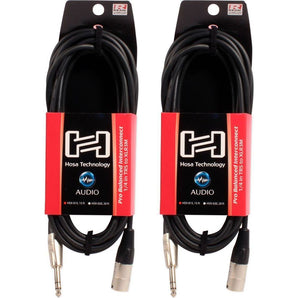 Pair Of (2) Hosa HSX-015 15 Ft. 1/4" TRS – XLR 3 Pin DJ/Pro Audio Speaker Cables