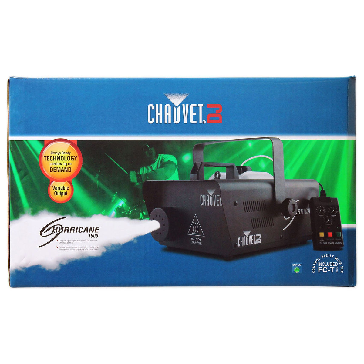 Chauvet DJ H1600 Hurricane 1600 Compact DMX Fog Machine+Remote Timer -25,000 CFM