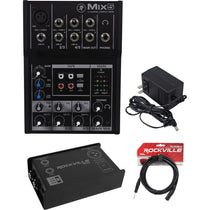 Mix5 5-Channel Mixer, Low Noise + Rockville DI Box + Cable