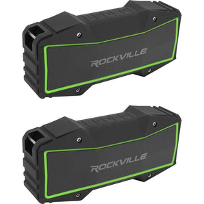 (2) Rockville ROCK EVERYWHERE Portable Bluetooth Speakers Wireless Stereo Sound