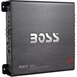 Boss R2504 1000 Watt 4-Channel Car Audio Power Amplifier+8 Gauge Amp Kit