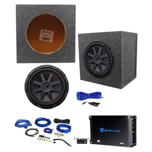 Kicker 43CVR104 COMPVR 700w 10" Subwoofer+Sealed Sub Box+Mono Amplifier+Amp Kit