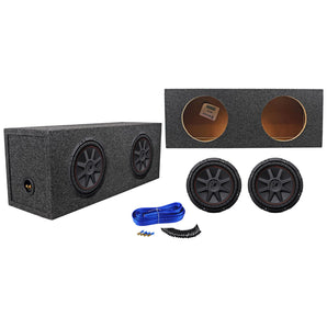 2) Kicker 43CVR104 COMPVR 1400 Watt 10" Car Subwoofers+Sealed Sub Box Enclosure