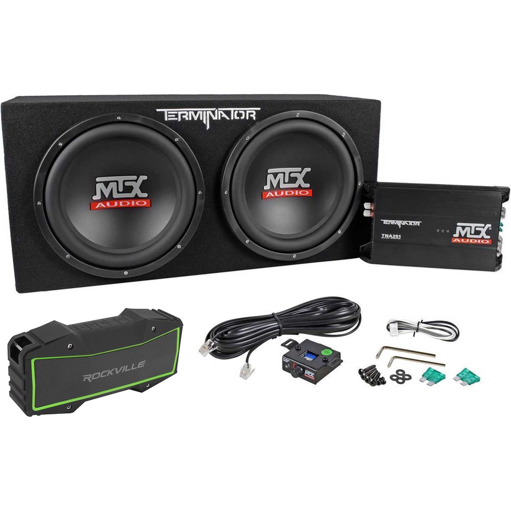 Terminator TNP212D2 Subwoofer & Amp Package with ROCK EVERYWHERE Speaker