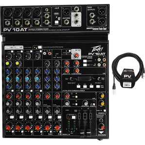 Peavey PV 10AT PV10AT Mixer,4 mic in,Bluetooth/USB,Compressor/FX+AutoTune+Cable