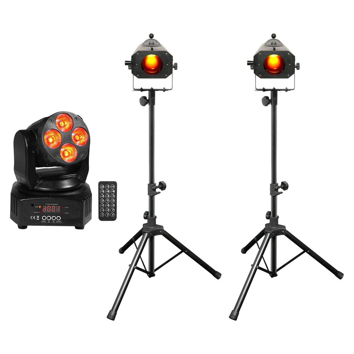 (2) LED Followspot 75ST + RGBW Moving Head Light