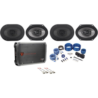6x8" Factory Speaker Replacement Kit+4-Ch Amp For 1999-03 Ford F-150