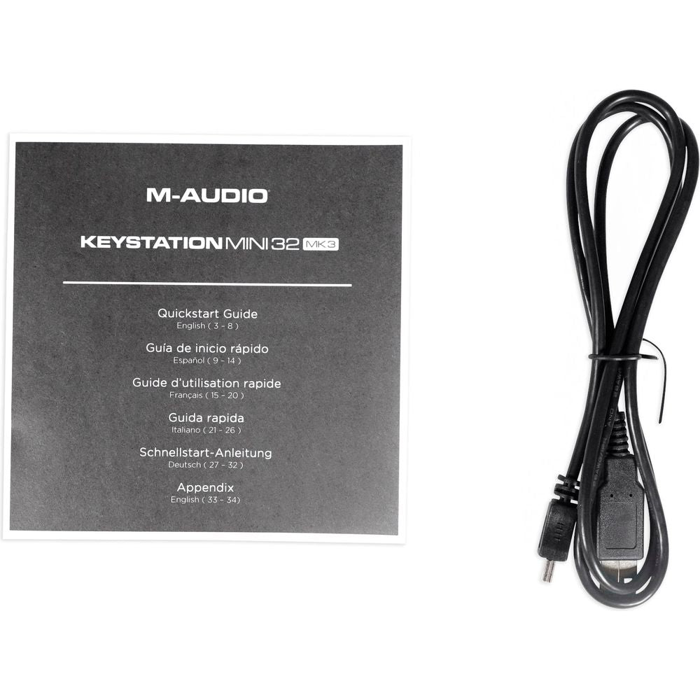 M-Audio KEYSTATION MINI 32 III 32-Key MIDI USB Keyboard Controller MK ...