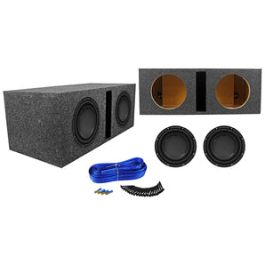 (2) Polk Audio DB1042DVC 10” 2100w Car Audio Subwoofers+Vented Sub Box Enclosure