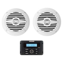 KMC3 Gauge Hole Digital Media Receiver w/Bluetooth+(2) 4" White Speakers