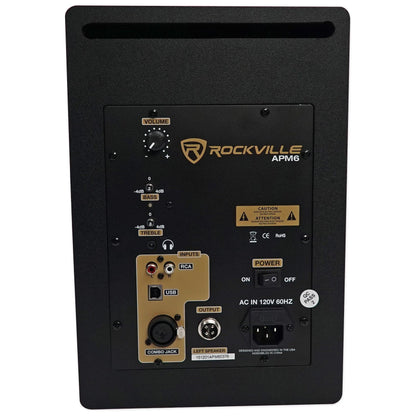 Pair APM6B 6.5" 350W Powered USB Studio Monitors + Stands + Pads