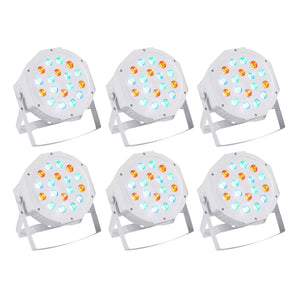 (6) Rockville RockPAR50 WHT LED RGB Compact Par Can DJ/Club DMX Wash Lights