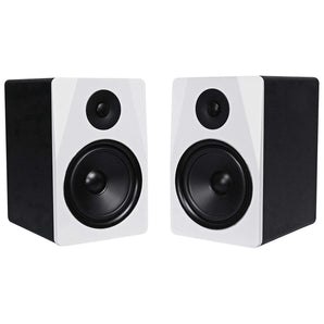 (2) Rockville APM8W 8" 500w Powered Studio Monitors+Stands+Pads+Headphones+Mic