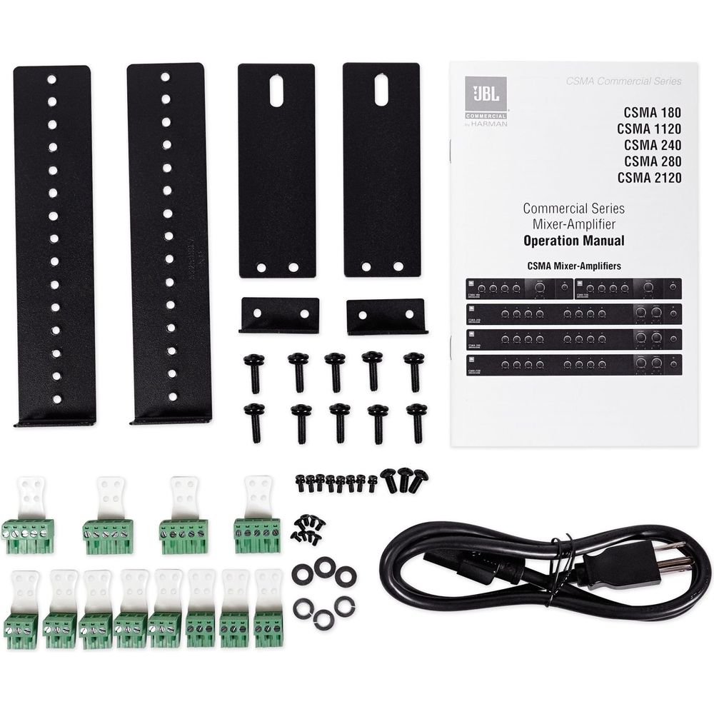 CSMA240 2x40W Amplifier + (8) Black 5.25" Slim Wall Speakers