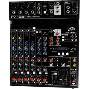 Peavey PV 10BT PV10BT Mixer,4 mic In,Bluetooth/USB,Compressor/Effects+XLR Cable