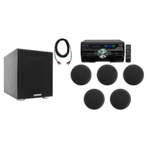 DV4000 4000W Home Theater DVD Receiver w/(6) 5.25" Black Ceiling Speakers & Subwoofer