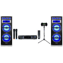 RPA70WBT Karaoke Receiver + Dual 15" LED Speakers Bundle