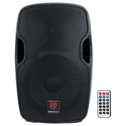 (2) BPA12 12" Pro Active 600W DJ PA Speaker w Bluetooth+Stands+Mics
