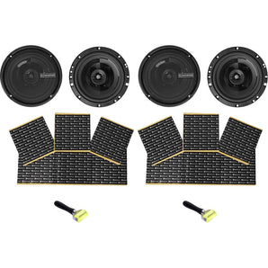 4) Memphis Audio PRX60 6.75" 100 Watt Car Speakers + Rockmat Sound Deadening Kit