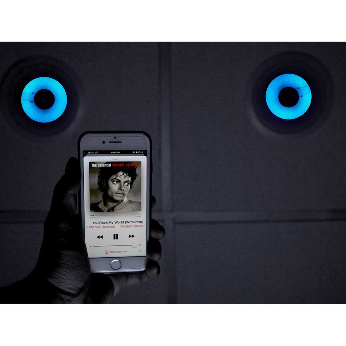 4000W Bluetooth DVD Receiver with (1) Pair 6.5" Blue LED In-Ceiling Speakers