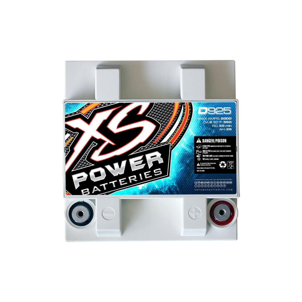 XS Power D925 2000 Amp AGM Power Cell Car Audio Battery + Terminal Hardware