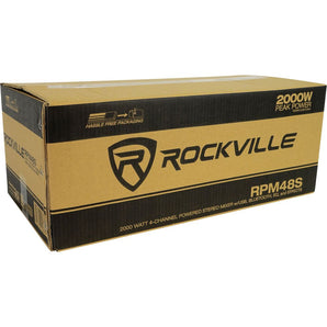 (2) Rockville RSG15.24 Dual 15” 3000w 3-Way DJ/Pro Audio Speakers+Powered Mixer