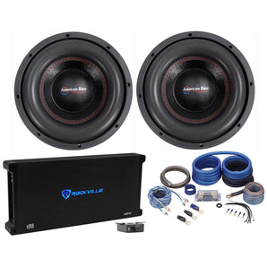 (2) American Bass XFL-1022 2000 Watt 10" Subwoofers Subs+Mono Amplifier+Amp Kit