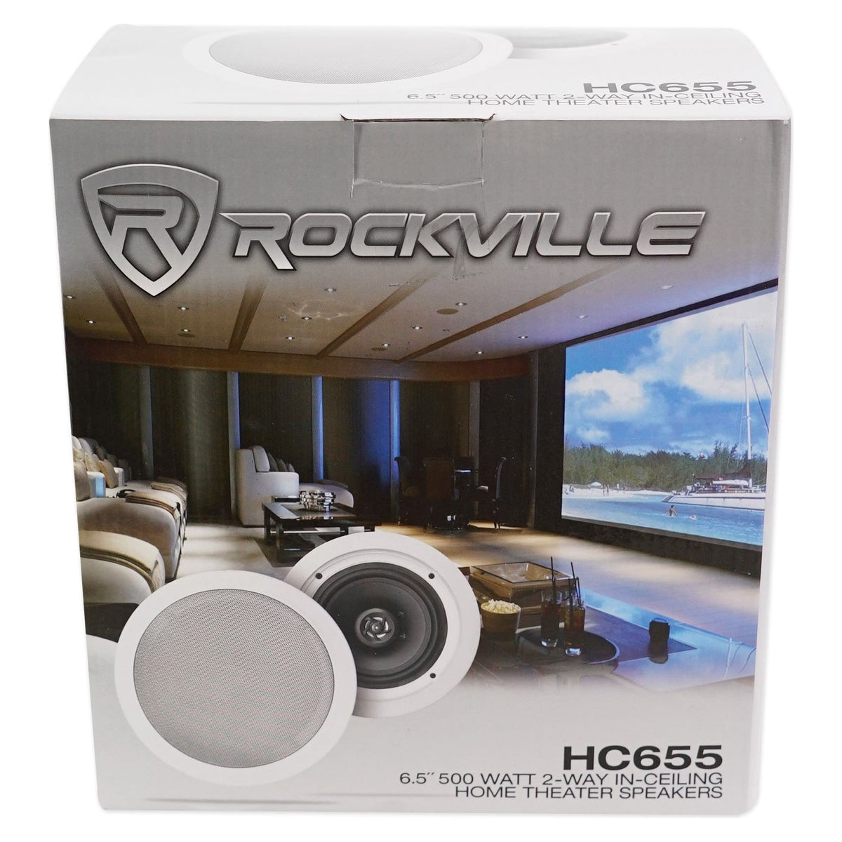 4000W Bluetooth DVD Receiver with (5) 6.5" Ceiling Speakers & Powered Subwoofer