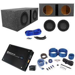 (2) Polk Audio DB1042DVC 10” 2100w Subwoofers+Vented Box+Mono Amplifier+Amp Kit