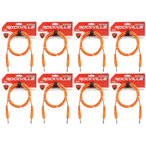 8 Rockville RCTR106O Orange 6' 1/4'' TRS to 1/4'' TRS  Cable 100% Copper