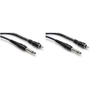 2 Hosa CPR-105 1/4" TS-RCA 5 Foot Unbalanced Interconnect Audio Cables