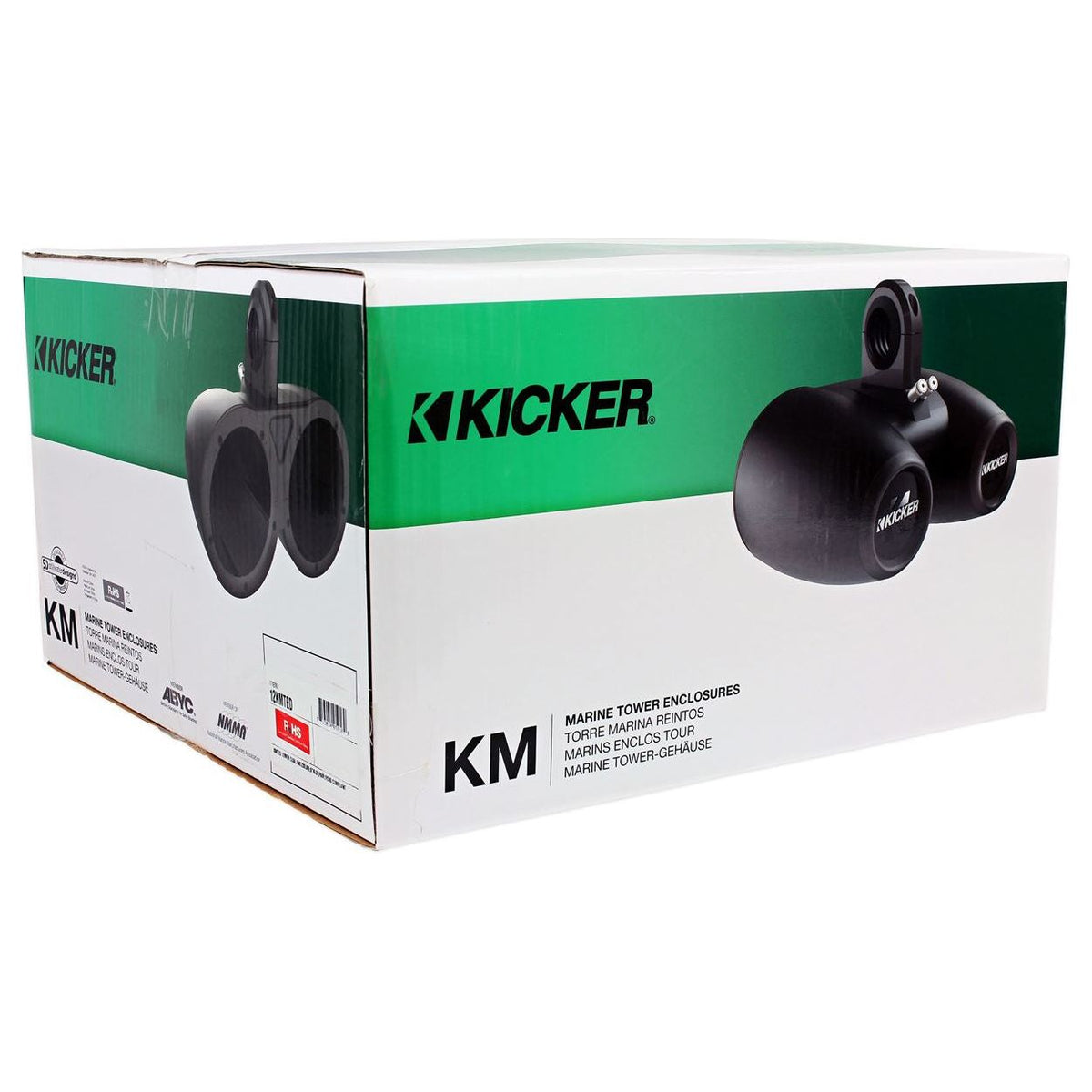 12KMTED Dual 6.5-Inch Wakeboard Tower Enclosures + ROCKBOX Bluetooth Speaker