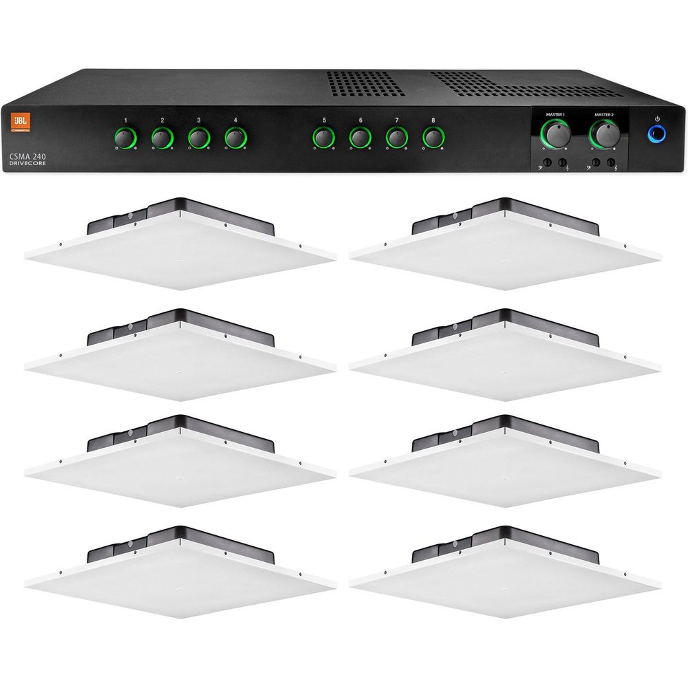 CSMA240 2 x 40W Amplifier + (Qty 8) Lay-In Ceiling Tile Speaker Package