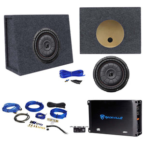 Kicker 43CVT102 COMPVT 10" 800w Shallow Subwoofer+Sub Box+Mono Amplifier+Amp Kit