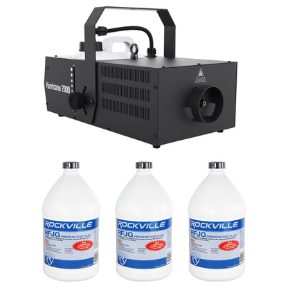 Chauvet DJ Hurricane 2000 Professional DMX Fog Machine Fogger+(3) Gallons Fluid