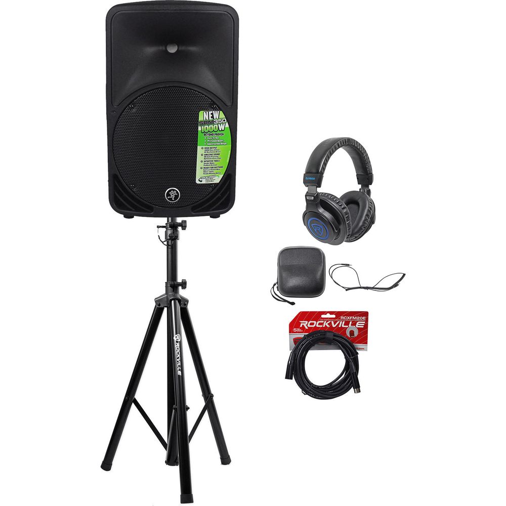 SRM350V3 1000W 10" Powered PA Speaker With DSP, Headphones & Stand